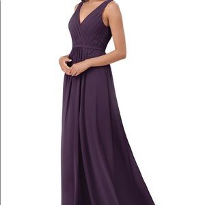 Azazie Henrietta Plum Bridesmaid Dress - Size A8